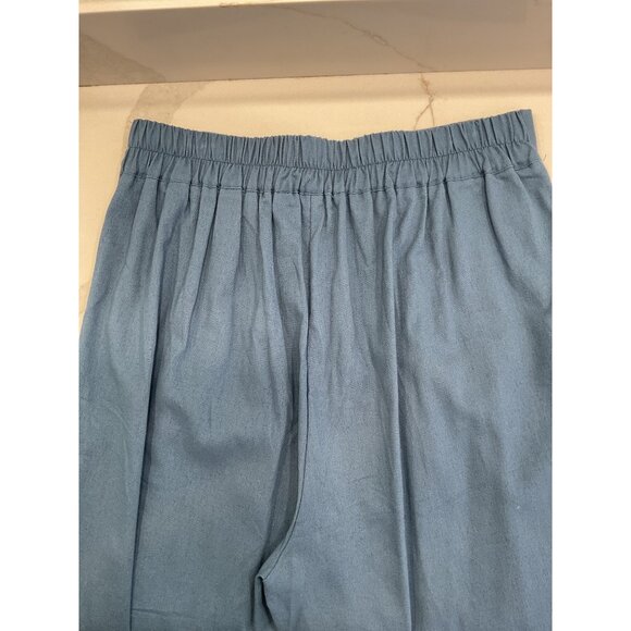 Unbranded Linen Blend High Waisted Cropped Pleated Wide Legged Pant XL - Picture 5 of 5